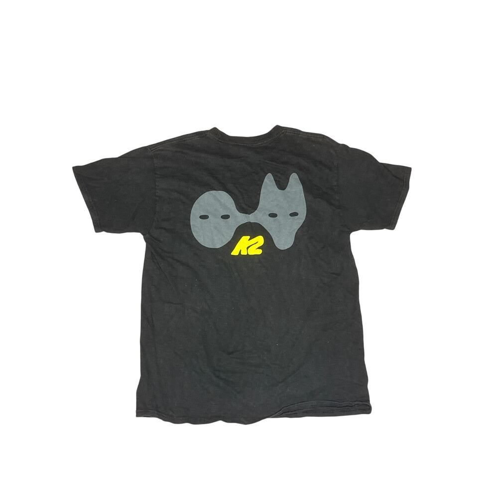 K2 Graphic Tee Black Men’s Medium Snowboarding T-Shirt Dual Mask Logo